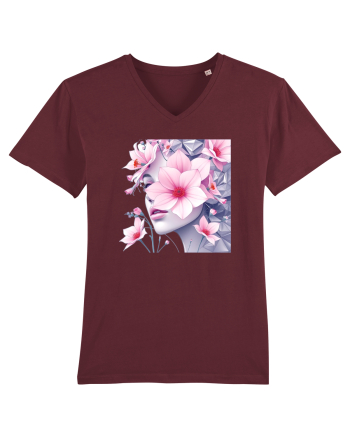 FLORAL GEOMETRIC MAGNOLII Feminitate  4 Burgundy