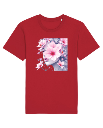 FLORAL GEOMETRIC MAGNOLII Feminitate  4 Red