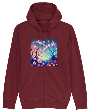 FLORAL GEOMETRIC - PEISAJ SUPERNATURAL 1 Burgundy