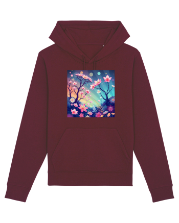 FLORAL GEOMETRIC - PEISAJ SUPERNATURAL 1 Burgundy