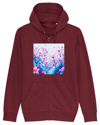 FLORAL GEOMETRIC - PEISAJ SUPERNATURAL 2 Burgundy