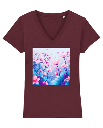 FLORAL GEOMETRIC - PEISAJ SUPERNATURAL 2 Burgundy