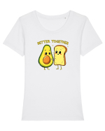 BETTER TOGETHER - MAI BUNI / BINE IMPREUNA  Tricou mânecă scurtă guler larg fitted Damă Expresser