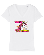 TRUST ME, I`M A UNICORN - Ai incredere in mine, sunt un unicorn Tricou mânecă scurtă guler V Damă Evoker