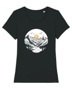 MUNTE - CALATORII 5 Tricou mânecă scurtă guler larg fitted Damă Expresser