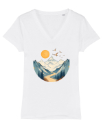 MUNTE - CALATORII 6 Tricou mânecă scurtă guler V Damă Evoker
