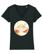 MUNTE - CALATORII 7 Tricou mânecă scurtă guler V Damă Evoker