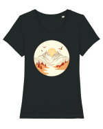 MUNTE - CALATORII 7 Tricou mânecă scurtă guler larg fitted Damă Expresser