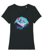 MUNTE - CALATORII 9 Tricou mânecă scurtă guler larg fitted Damă Expresser
