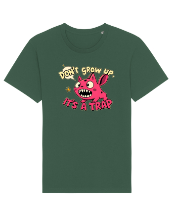 DON`T GROW UP, IT`S A TRAP  - doodle Bottle Green
