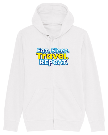 EAT SLEEP TRAVEL REPEAT - Mananca. Dormi. CALATORESTE. Repeta White