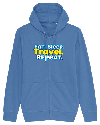 EAT SLEEP TRAVEL REPEAT - Mananca. Dormi. CALATORESTE. Repeta Bright Blue