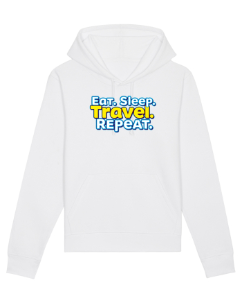 EAT SLEEP TRAVEL REPEAT - Mananca. Dormi. CALATORESTE. Repeta White