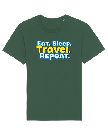 EAT SLEEP TRAVEL REPEAT - Mananca. Dormi. CALATORESTE. Repeta Bottle Green