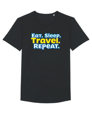 EAT SLEEP TRAVEL REPEAT - Mananca. Dormi. CALATORESTE. Repeta Black