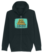 EAT SLEEP TRAVEL REPEAT - Mananca. Dormi. CALATORESTE. Repeta 2 Hanorac cu fermoar Unisex Connector