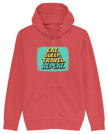 EAT SLEEP TRAVEL REPEAT - Mananca. Dormi. CALATORESTE. Repeta 2 Carmine Red