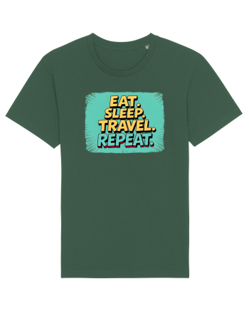 EAT SLEEP TRAVEL REPEAT - Mananca. Dormi. CALATORESTE. Repeta 2 Bottle Green