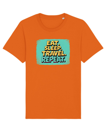 EAT SLEEP TRAVEL REPEAT - Mananca. Dormi. CALATORESTE. Repeta 2 Bright Orange