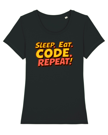 EAT SLEEP CODE REPEAT Black