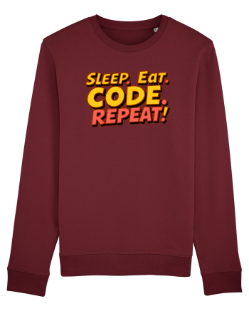 EAT SLEEP CODE REPEAT Burgundy