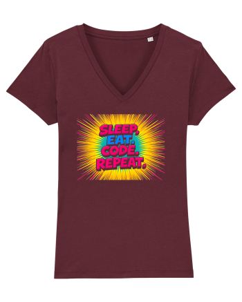 EAT SLEEP CODE REPEAT 2 Burgundy