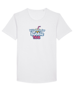 WILL WORK FOR BUBBLE TEA Tricou mânecă scurtă guler larg Bărbat Skater