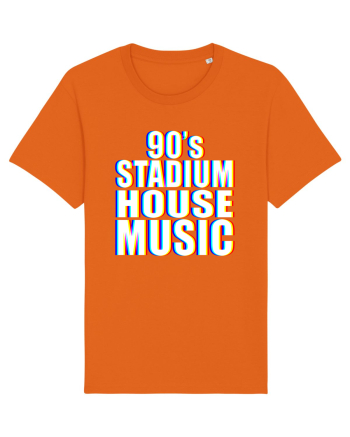 90's Stadium House Music Bright Orange