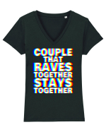 Couple that Raves Together Stays Together Tricou mânecă scurtă guler V Damă Evoker
