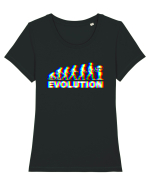 Evolution Alien Extraterrestrial Tricou mânecă scurtă guler larg fitted Damă Expresser