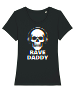Rave Daddy EDM Skull Tricou mânecă scurtă guler larg fitted Damă Expresser