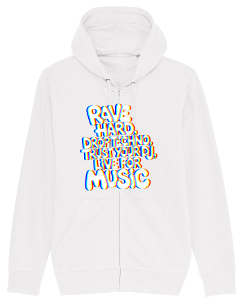 Rave Hard Drop Techno Trust Your DJ Live For Music White