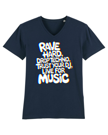 Rave Hard Drop Techno Trust Your DJ Live For Music French Navy