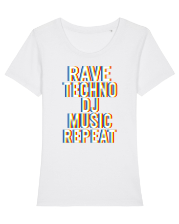 Rave Techno DJ Music Repeat White