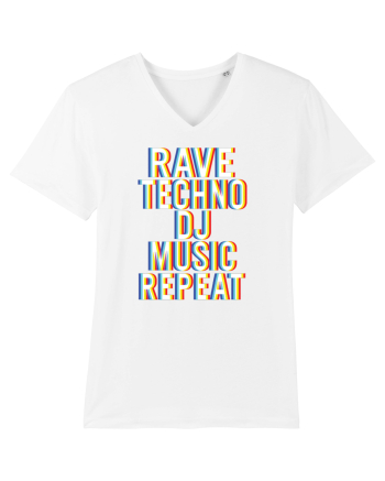 Rave Techno DJ Music Repeat White