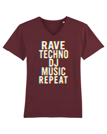 Rave Techno DJ Music Repeat Burgundy