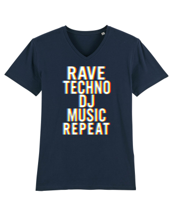 Rave Techno DJ Music Repeat French Navy