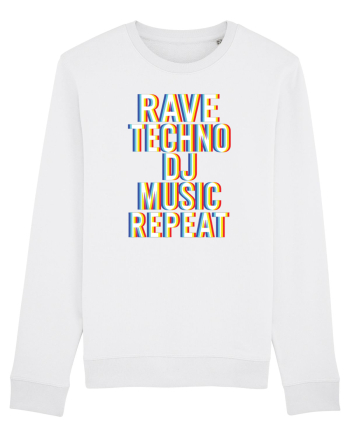 Rave Techno DJ Music Repeat White