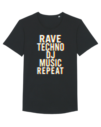 Rave Techno DJ Music Repeat Black