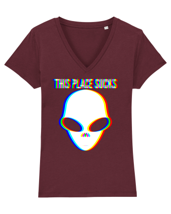 This Place Sucks Alien Burgundy