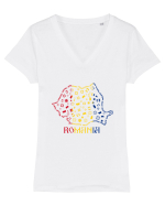 ROMANIA Tricou mânecă scurtă guler V Damă Evoker
