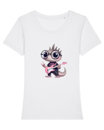 Pink Punk -lizard 2 Tricou mânecă scurtă guler larg fitted Damă Expresser