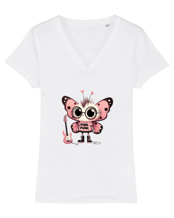 Pink Punk -butterfly 1 White