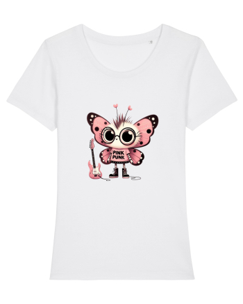 Pink Punk -butterfly 1 White
