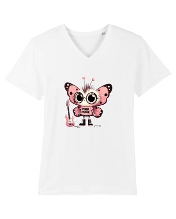Pink Punk -butterfly 1 White