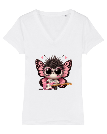 Pink Punk -butterfly 3 White