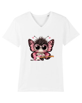 Pink Punk -butterfly 3 White
