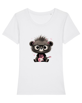 Pink Punk -gray bear 2 White