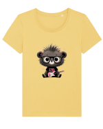 Pink Punk -gray bear 2 Tricou mânecă scurtă guler larg fitted Damă Expresser