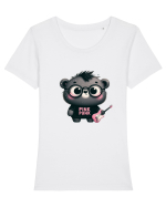 Pink Punk -gray bear 3 Tricou mânecă scurtă guler larg fitted Damă Expresser